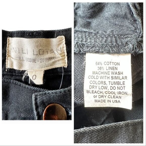 Nili Lotan Front Pleats Cotton Linen Cropped Pants, Size 0, - Picture 6 of 12